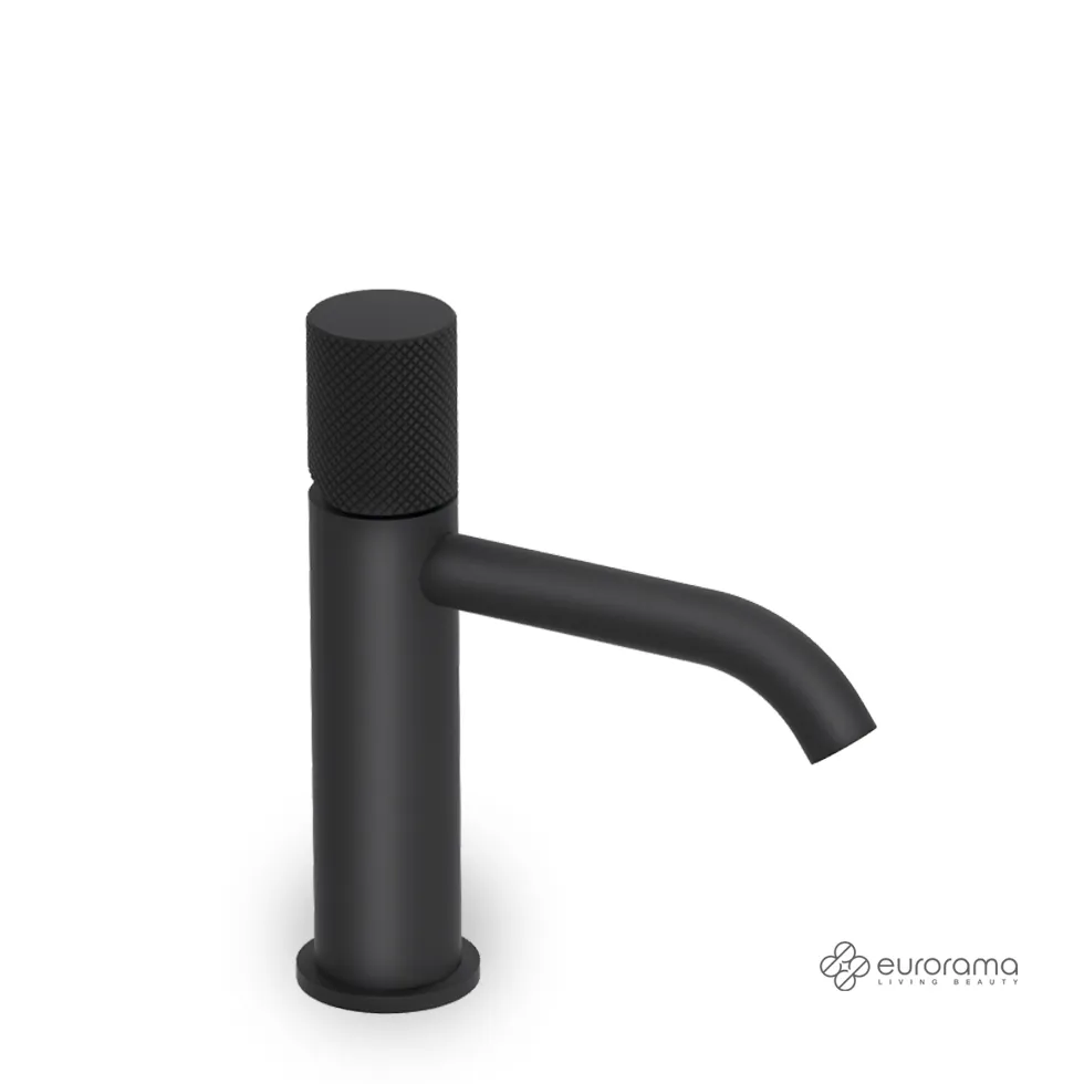 Μπαταρία Νιπτήρα Υψηλή με Βαλβίδα Clic-Clac Eletta Tecno Eurorama Black Matt