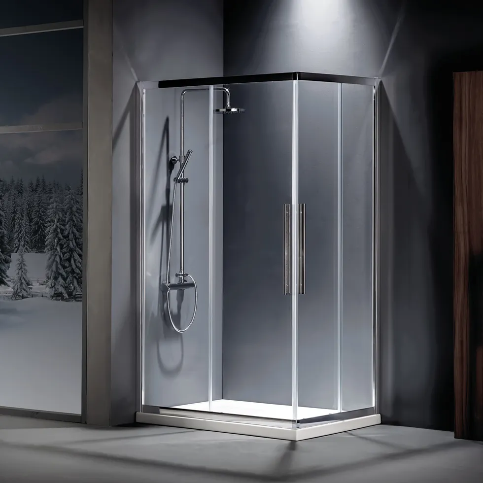 [455-CF10080C-100] C.ENTRY DEVON FLOW 100x80  (97-99 x 77-79 εκ.) CLEAN-GLASS CHROME