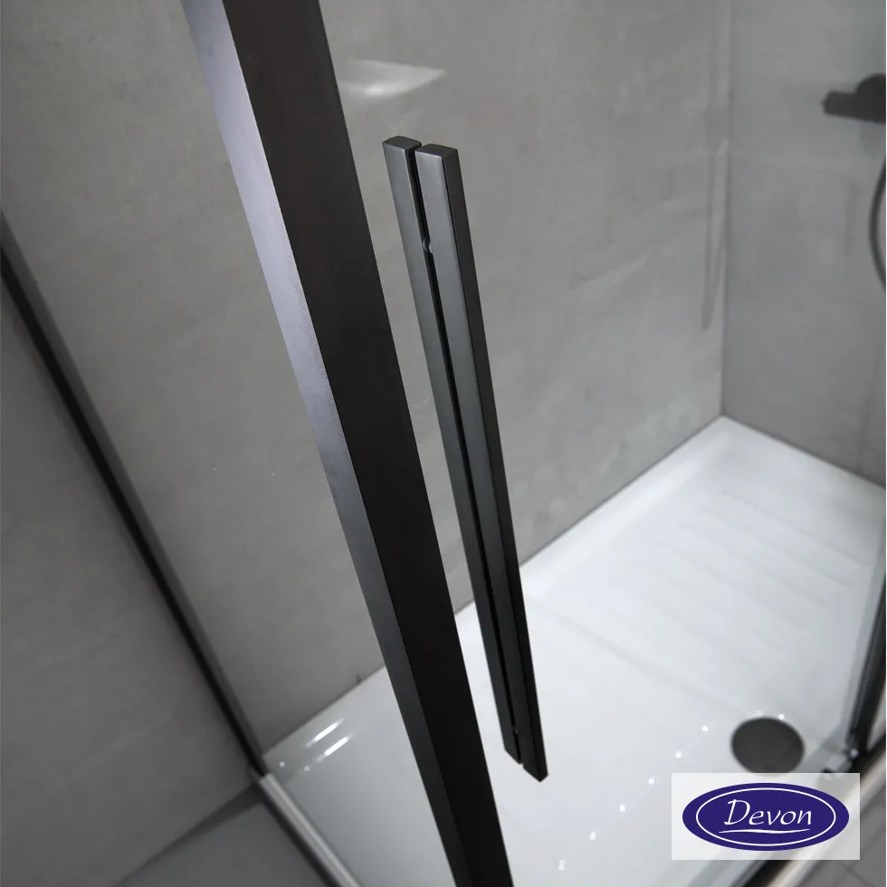 C.ENTRY DEVON FLOW 110x110  (107-109 x 107-109 εκ.) CLEAN-GLASS BLACK MATT