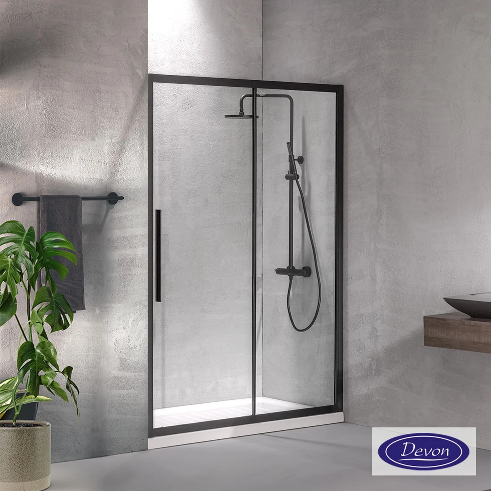 SLIDER 100  (97-101εκ) DEVON FLOW CLEAN-GLASS BLACK MATT