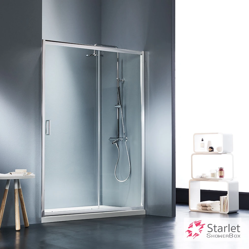 Sliding Shower Door Starlet 100, Height 180cm, Adjustable From 97 To 101cm, Clear Chrome
