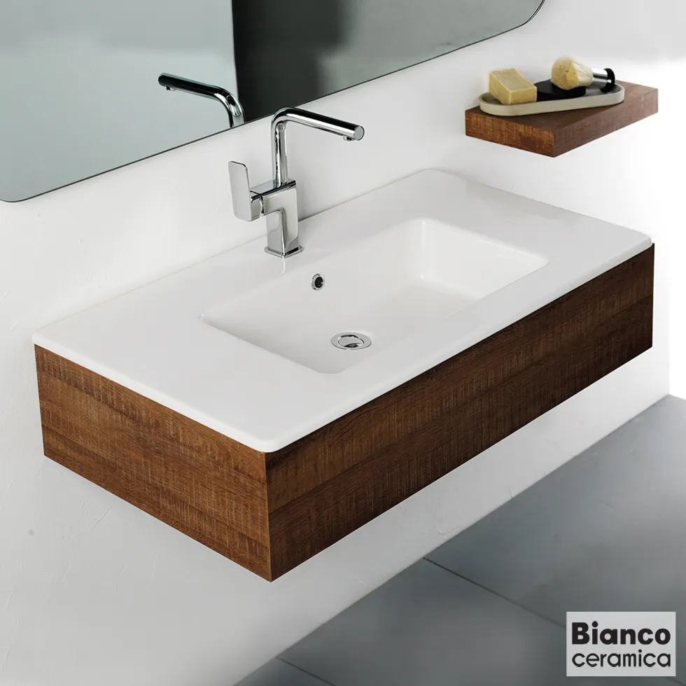 [508-36090-300] ΝΙΠΤΗΡΑΣ FLAT 91,5x46,5 (1 οπή) BIANCO CERAMICA WHITE