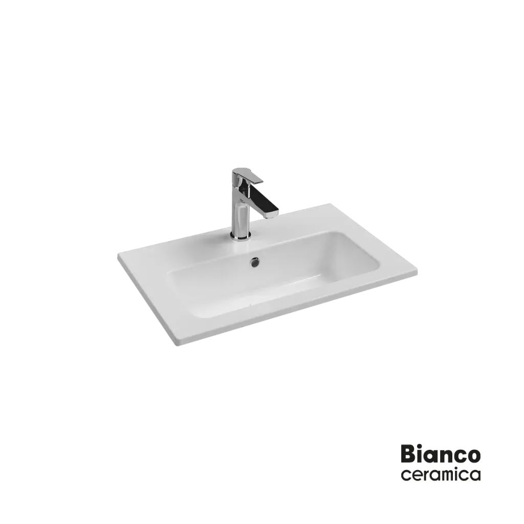 [508-37060-300] Νιπτήρας Πορσελάνης 60x36 (1 οπή) Bianco Ceramica White